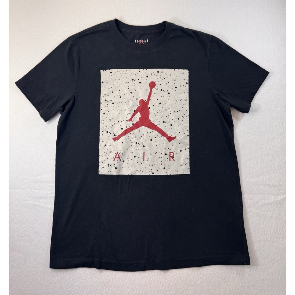 Nike Air Jordan Mens T Shirt Medium Black Jumpman Print Short Sleeve Y2K EUC